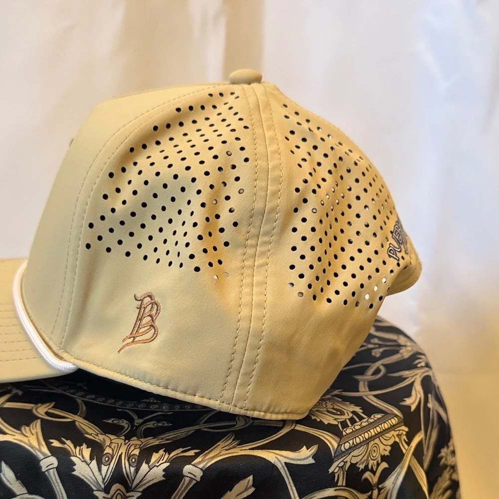 Tan golf nut cap by branded bills with Cartoon Golfer Design